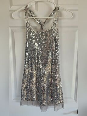 Deb Silver Sequin Floral Tank